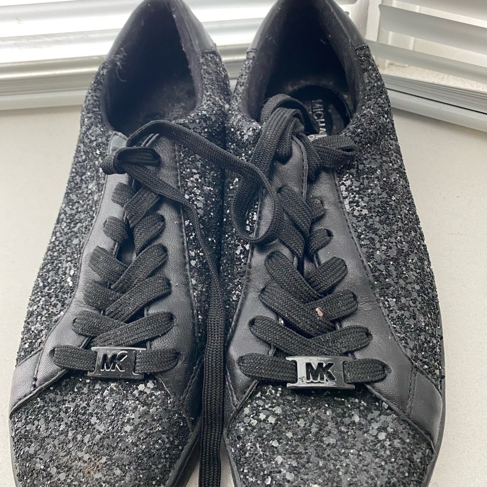 MICHAEL KORS black sequin sneakers